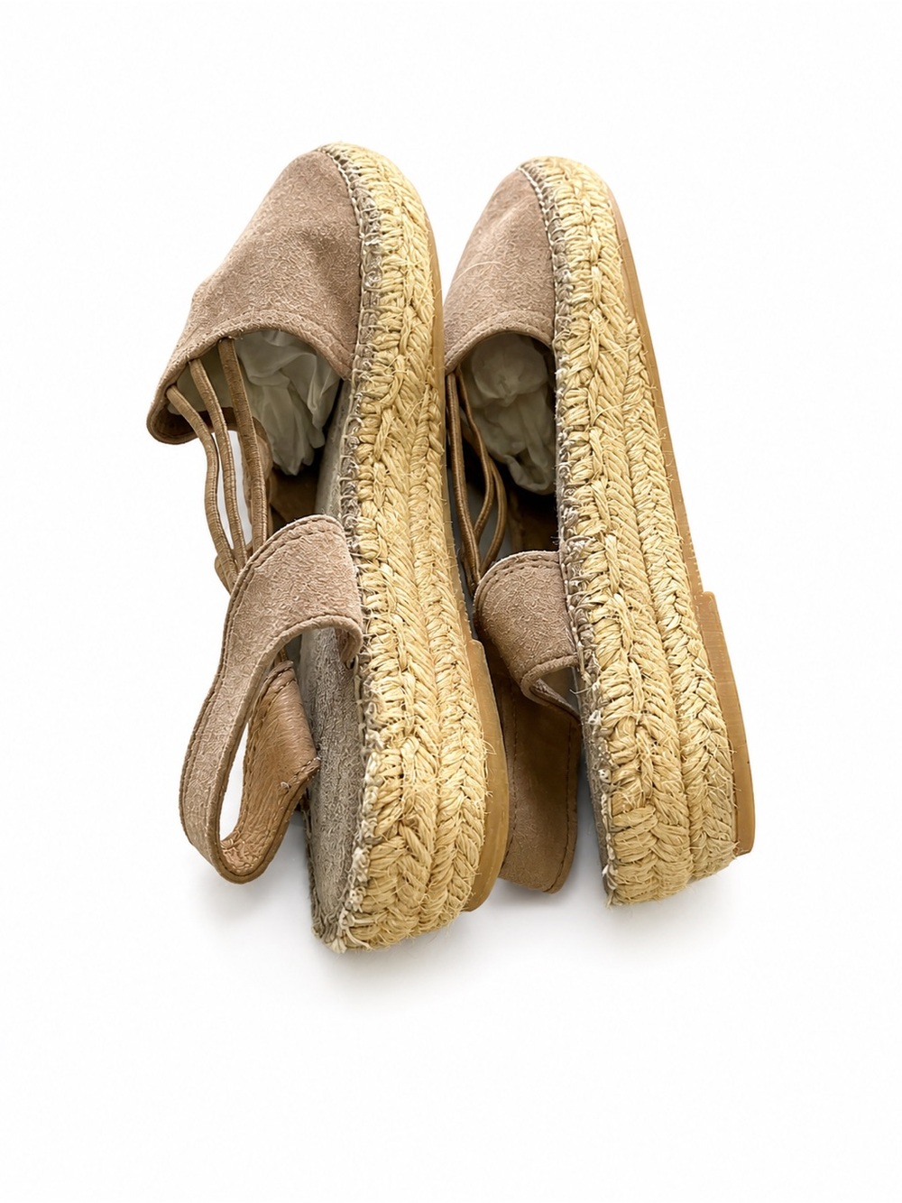 Toni Pons Taupe Suede Espadrille Sandals Size 38 (US 7-7.5) Made in Spain - Picture 4 of 8